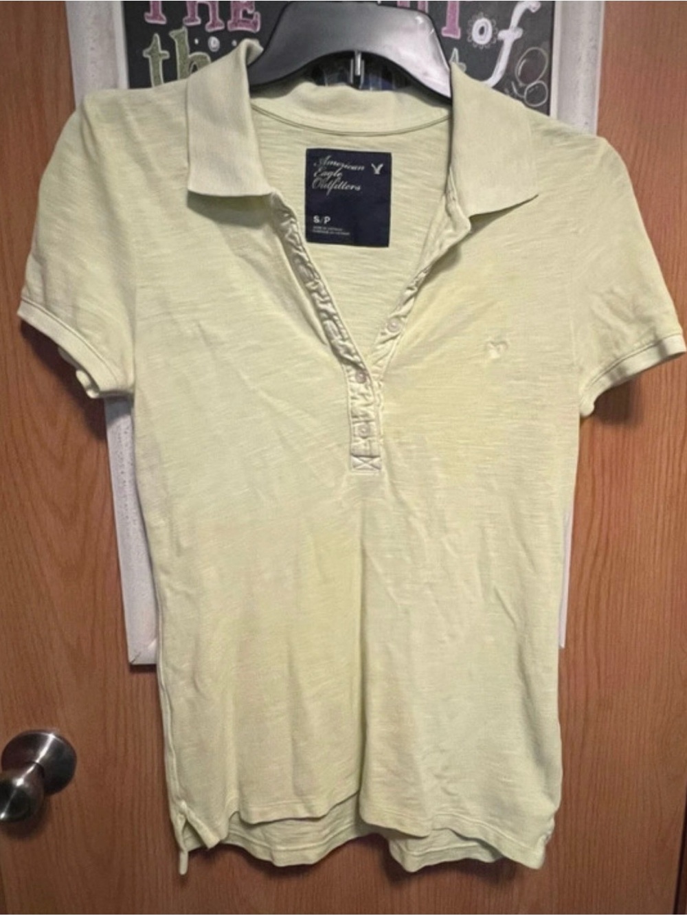 American Eagle Outfitters Light Yellow Polo Shirt